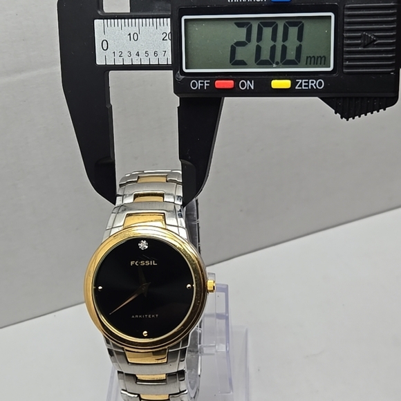 Mens Fossil Arkitekt Watch Black Diamond Dial Gold Silver Two Tone New Battery - Picture 6 of 11